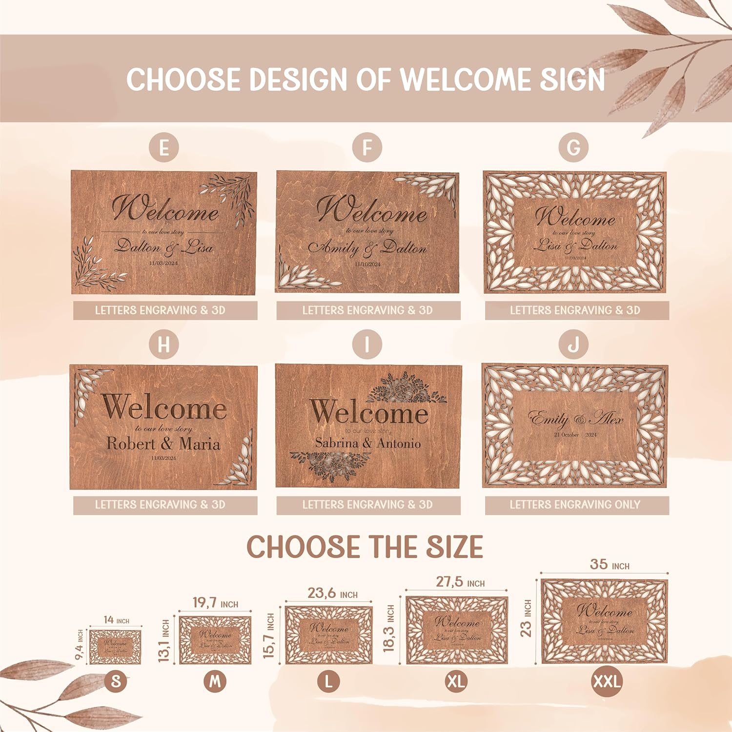 Wooden Wedding Welcome Sign Y5211