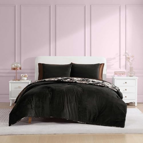 Velvet Solid Pink Full/Queen Comforter Set R78821