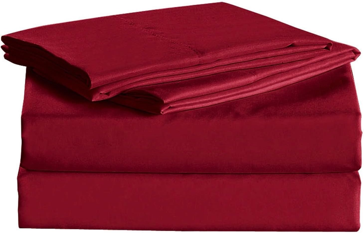 Brushed Microfiber 4-Piece Bed Sheet Set (Burgundy, Queen Size) Q55766