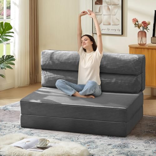 Grey Folding Sofa Bed Q342391