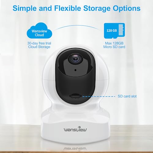Security Camera Indoor, 360 Degree WiFi, 2 Way Audio Night Vision, Black, 3MP M12175