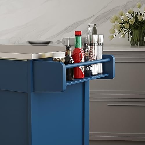 Sage Green Mobile Kitchen Island Cart with Stainless Steel Top G36433
