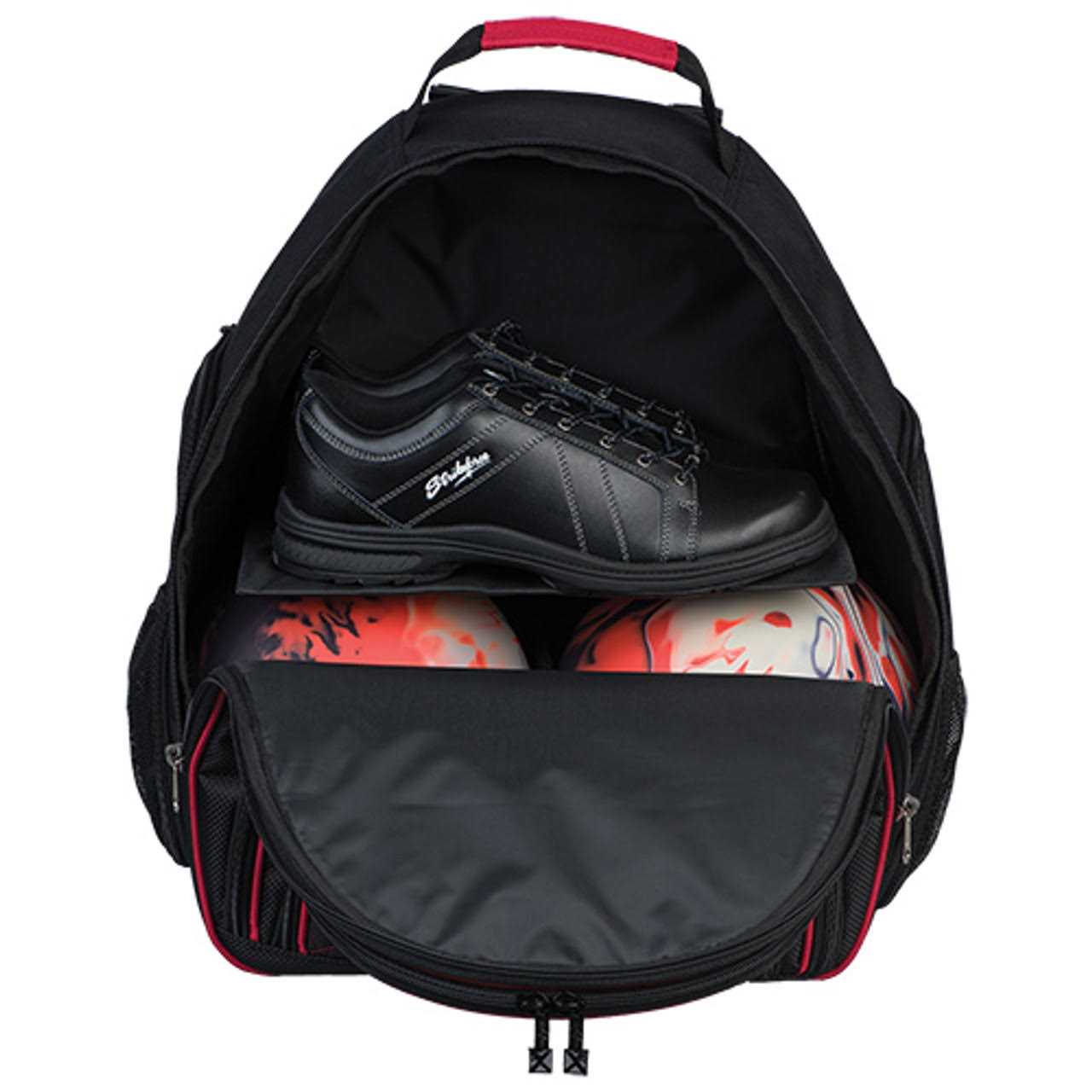 Black/Red 2 Ball Backpack I821