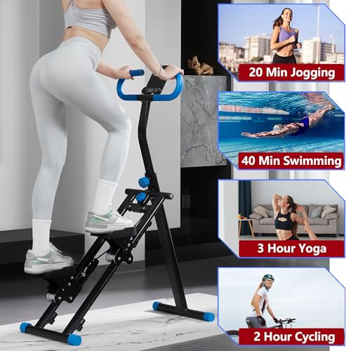 Folding Vertical Climber with Adjustable Handlebar & Pedals, 300LBS Load P4197
