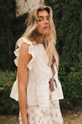 Tie Front Blouse in Mocha I804