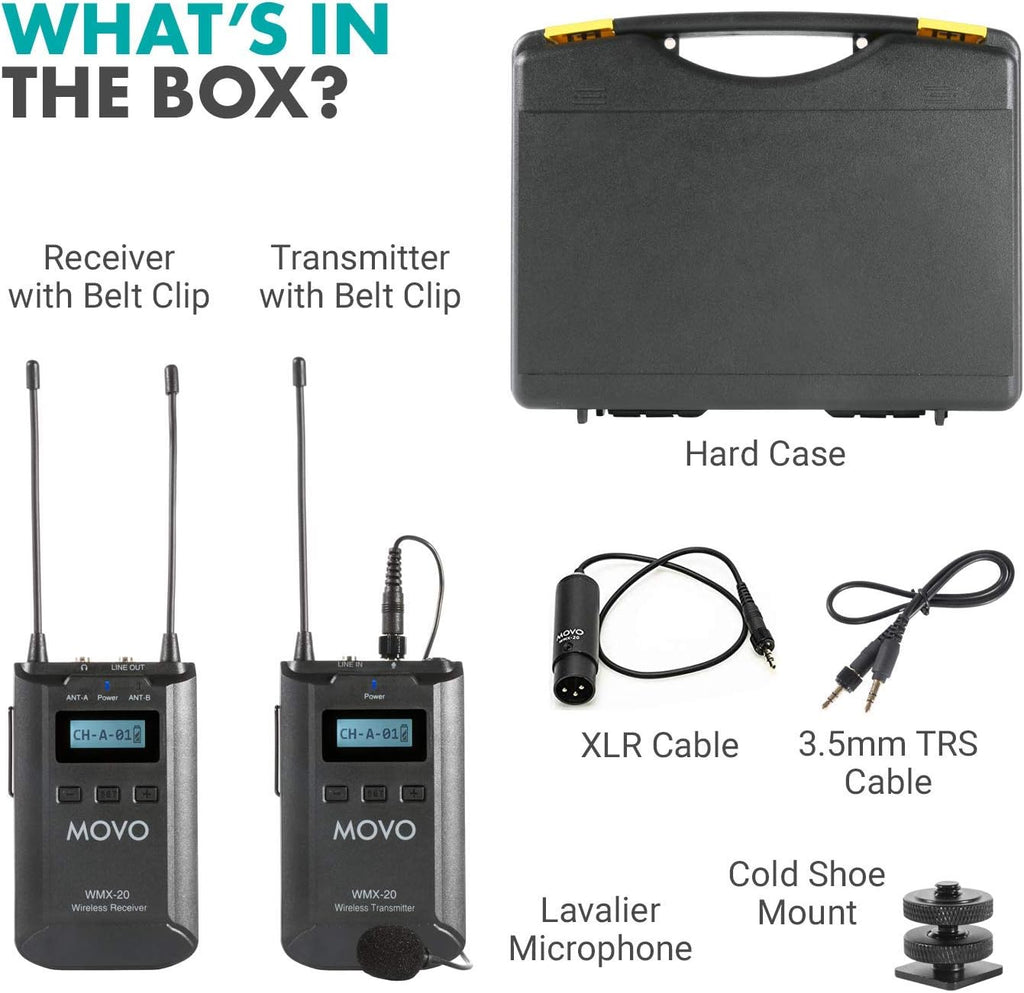 48-Channel UHF Wireless Lavalier Microphone System with 1 Receiver, 1 Transmitter, and 1 Lapel Microphone V6577